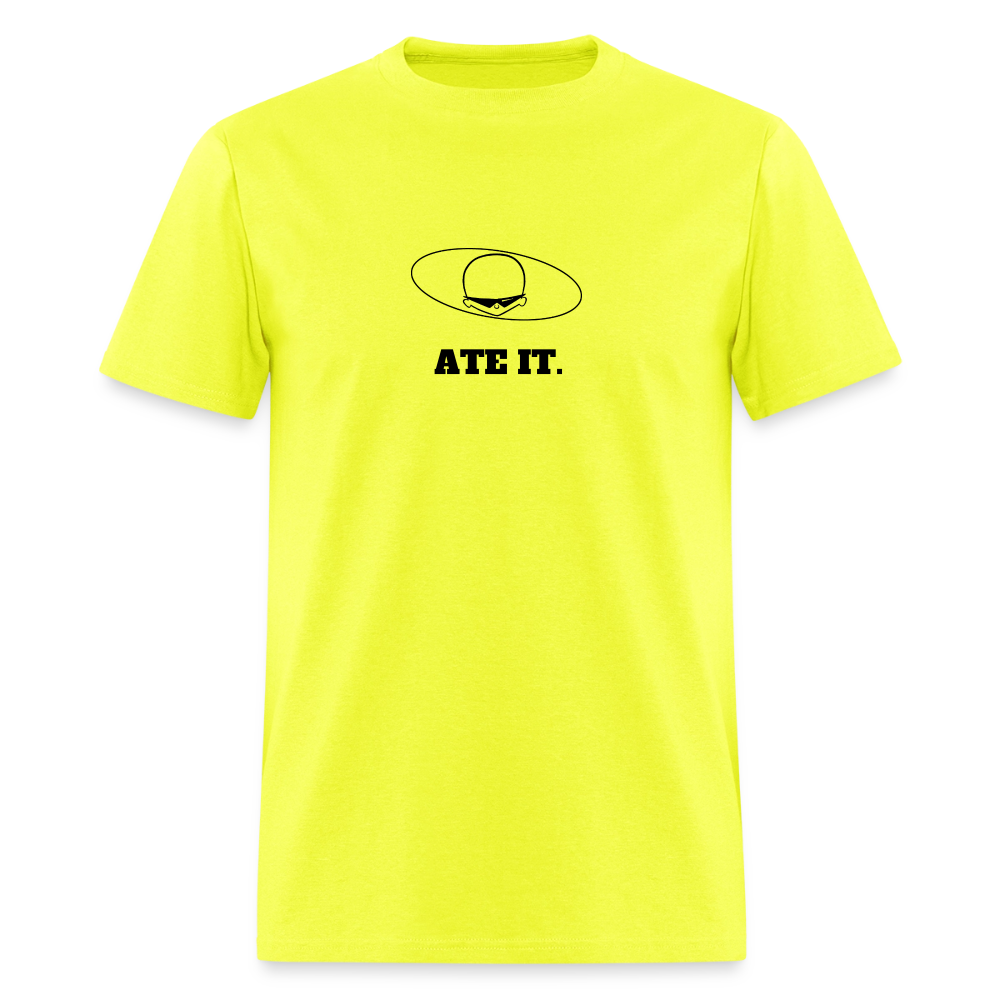 1980s "ATE IT." Pop Progeny T-Shirt (Dark on Light) - safety green