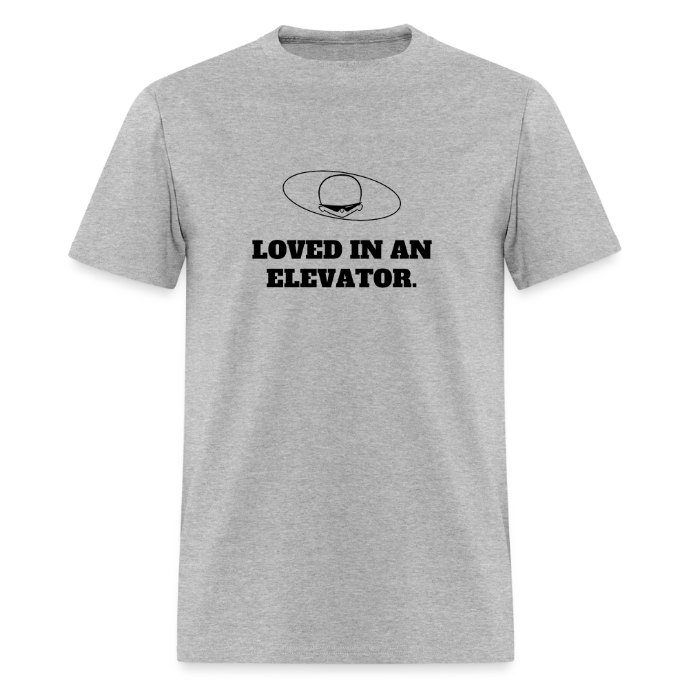 1980s "LOVED IN AN ELEVATOR." Pop Progeny T-Shirt (Dark on Light) - heather gray
