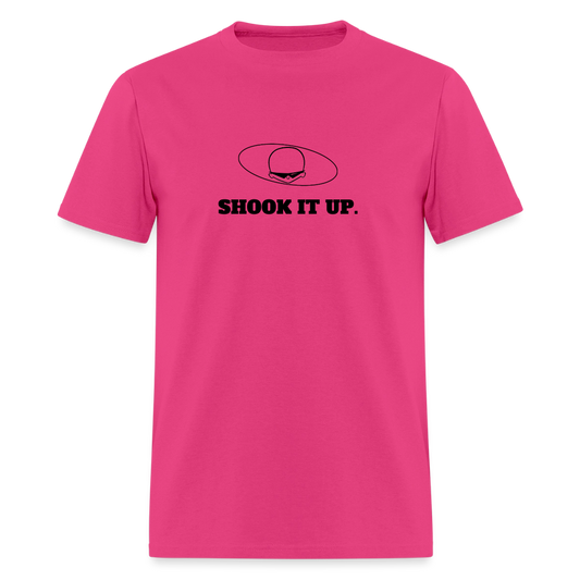 1980s "SHOOK IT UP." Pop Progeny T-Shirt (Dark on Light) - fuchsia