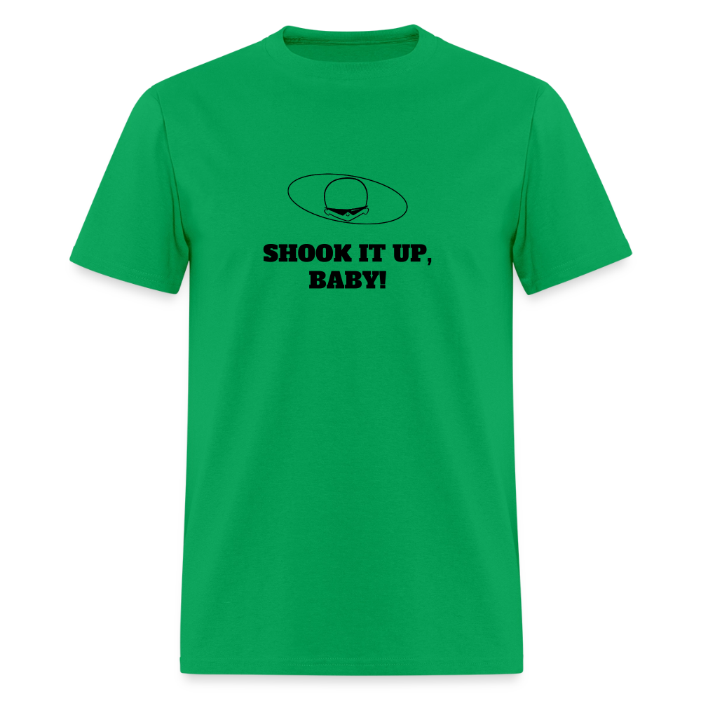 1960s "SHOOK IT UP, BABY." Pop Progeny T-Shirt (Dark on Light) - bright green