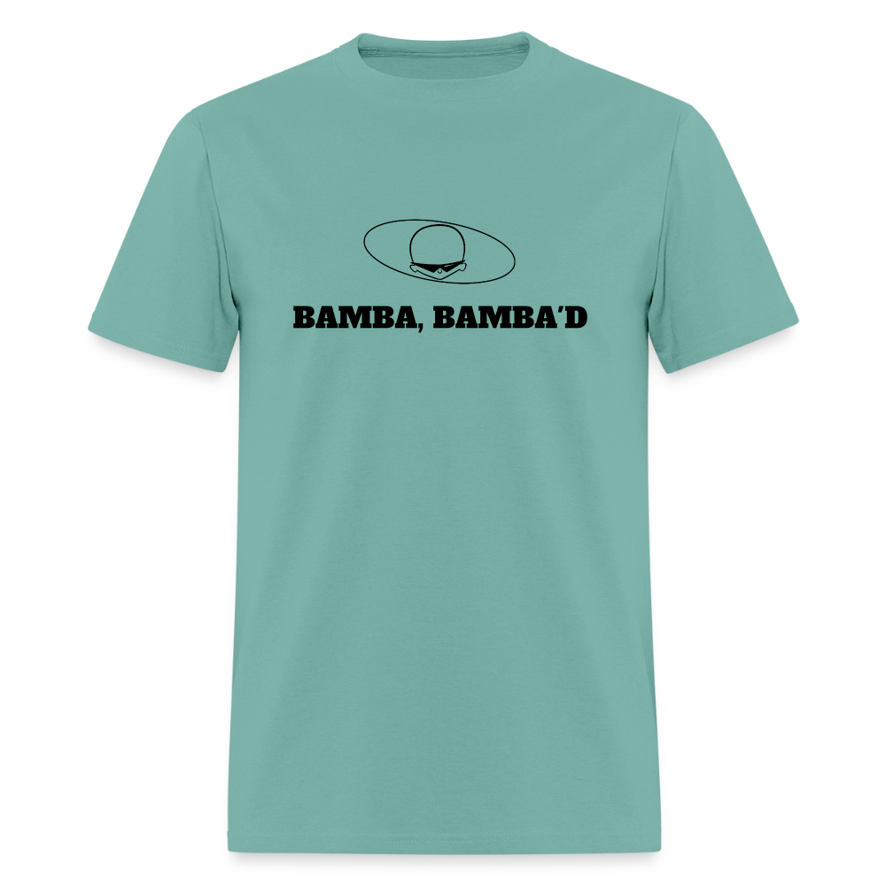 1950s "BAMBA BAMBA'D." Pop Progeny T-Shirt (Dark on Light) - aquatic