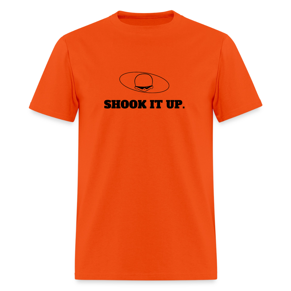 1980s "SHOOK IT UP." Pop Progeny T-Shirt (Dark on Light) - orange