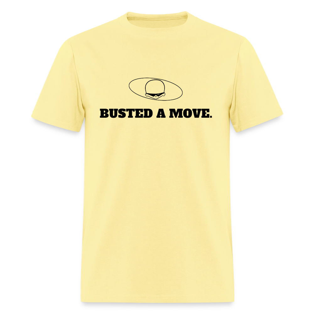 1980s "BUSTED A MOVE." Pop Progeny T-Shirt (Dark on Light) - cornsilk