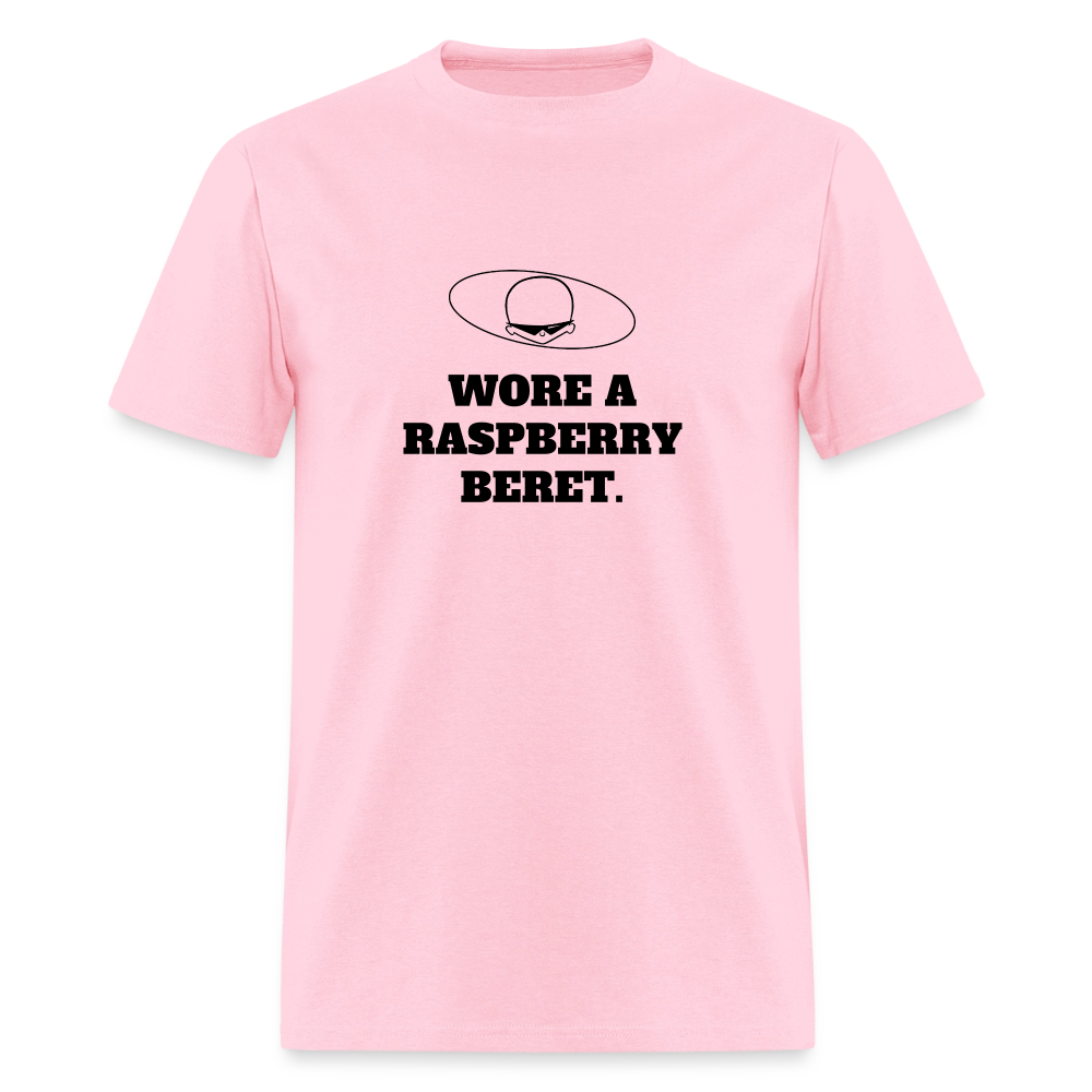 1980s "WORE A RASPBERRY BERET." Pop Progeny T-Shirt (Dark on Light) - pink