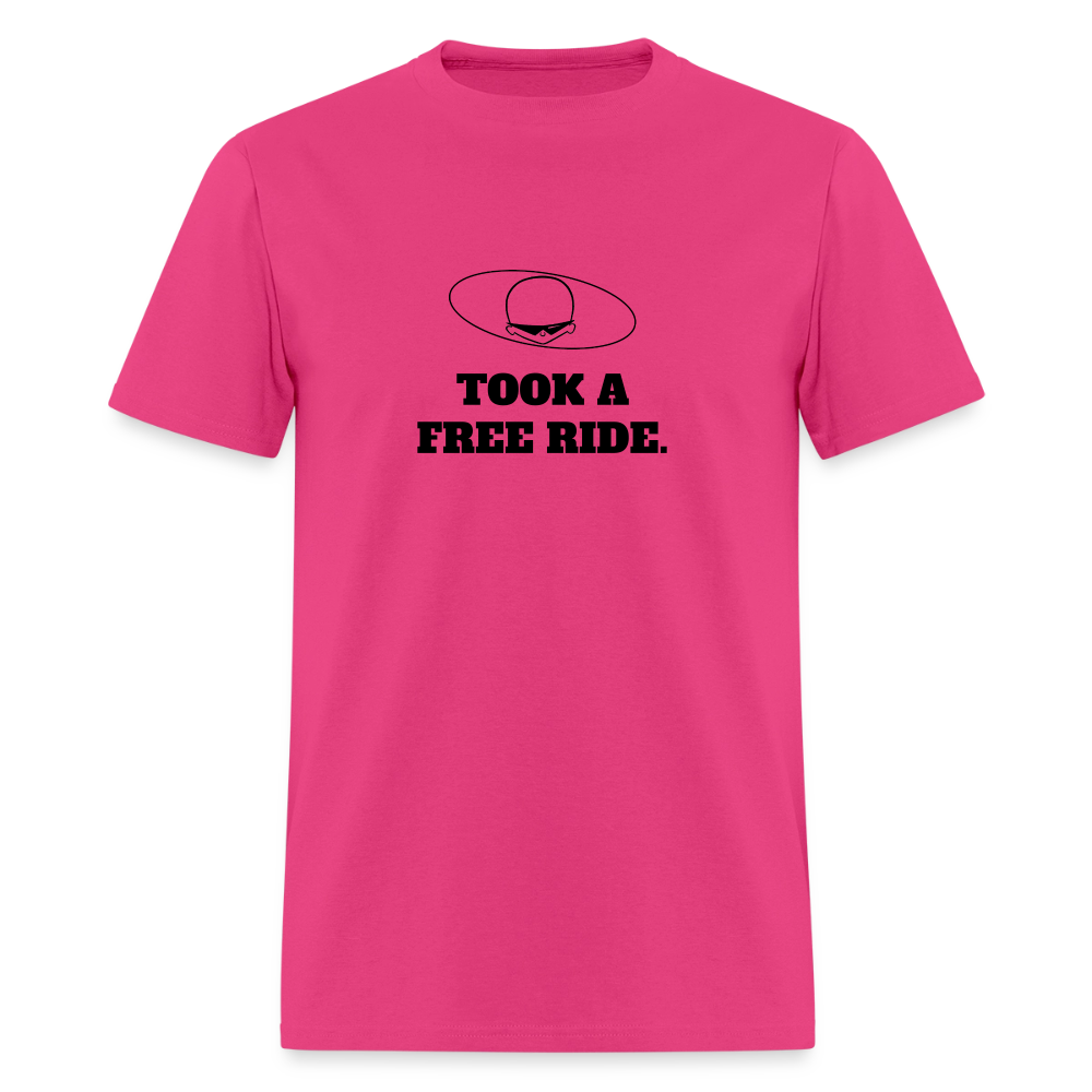 1970s "TOOK A FREE RIDE." Pop Progeny T-Shirt (Dark on Light) - fuchsia