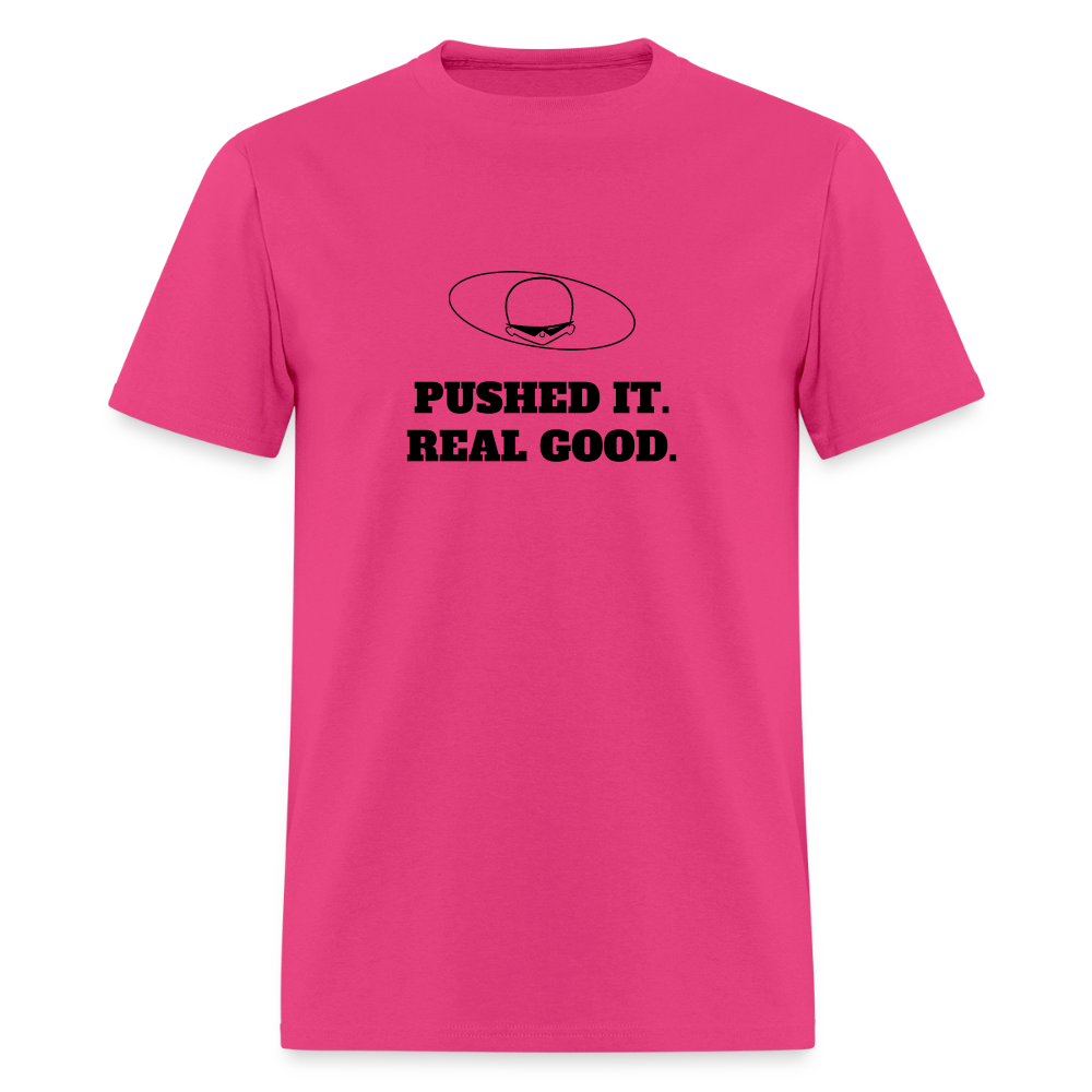 1980s "PUSHED IT. REAL GOOD." Pop Progeny T-Shirt (Dark on Light) - fuchsia