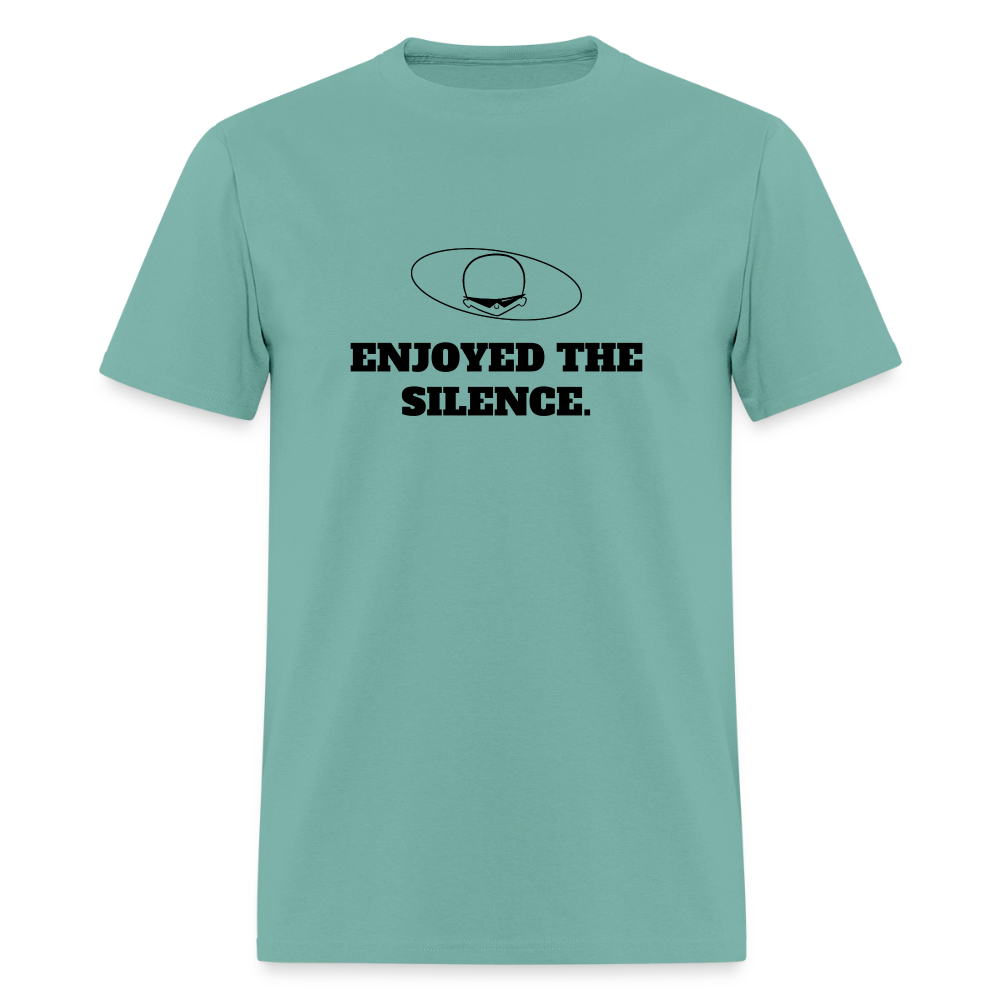 1990s "ENJOYED THE SILENCE." Pop Progeny T-Shirt (Dark on Light) - aquatic