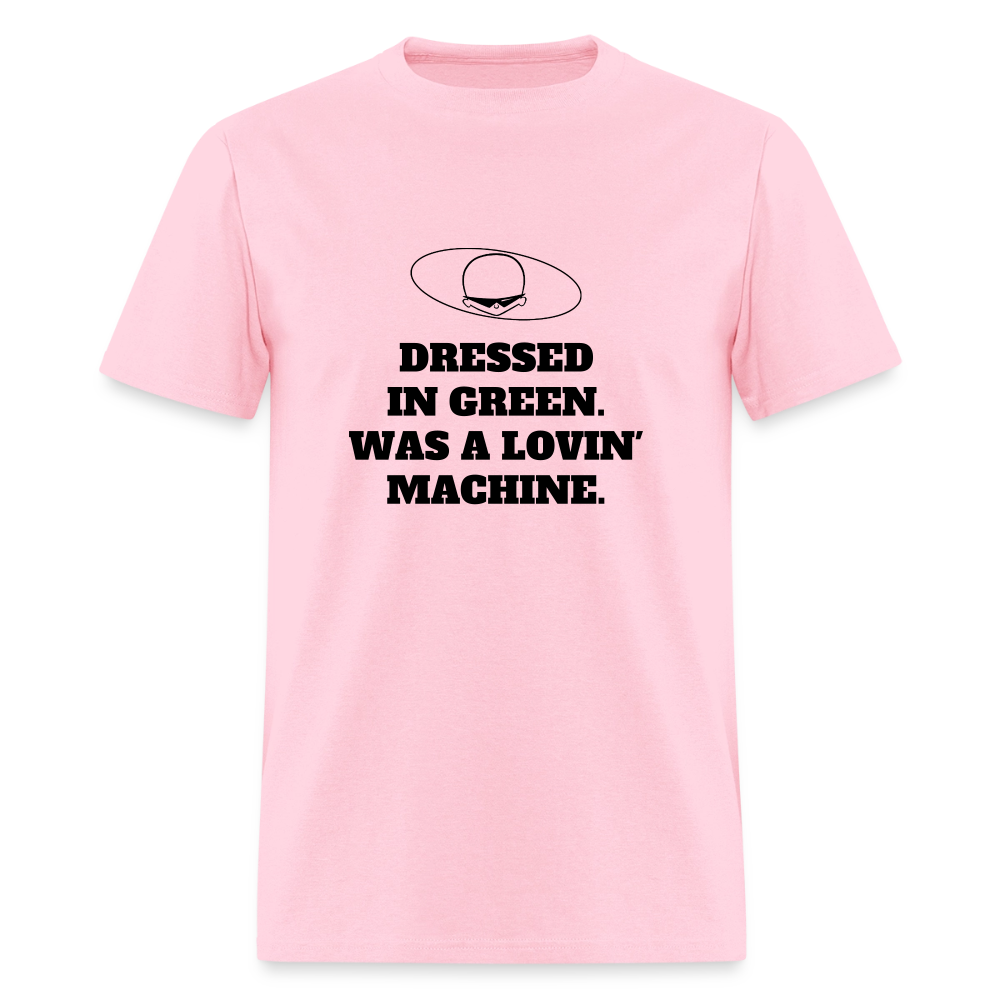 1960s "DRESSED IN GREEN. WAS A LOVIN' MACHINE." Pop Progeny T-Shirt (Dark on Light) - pink