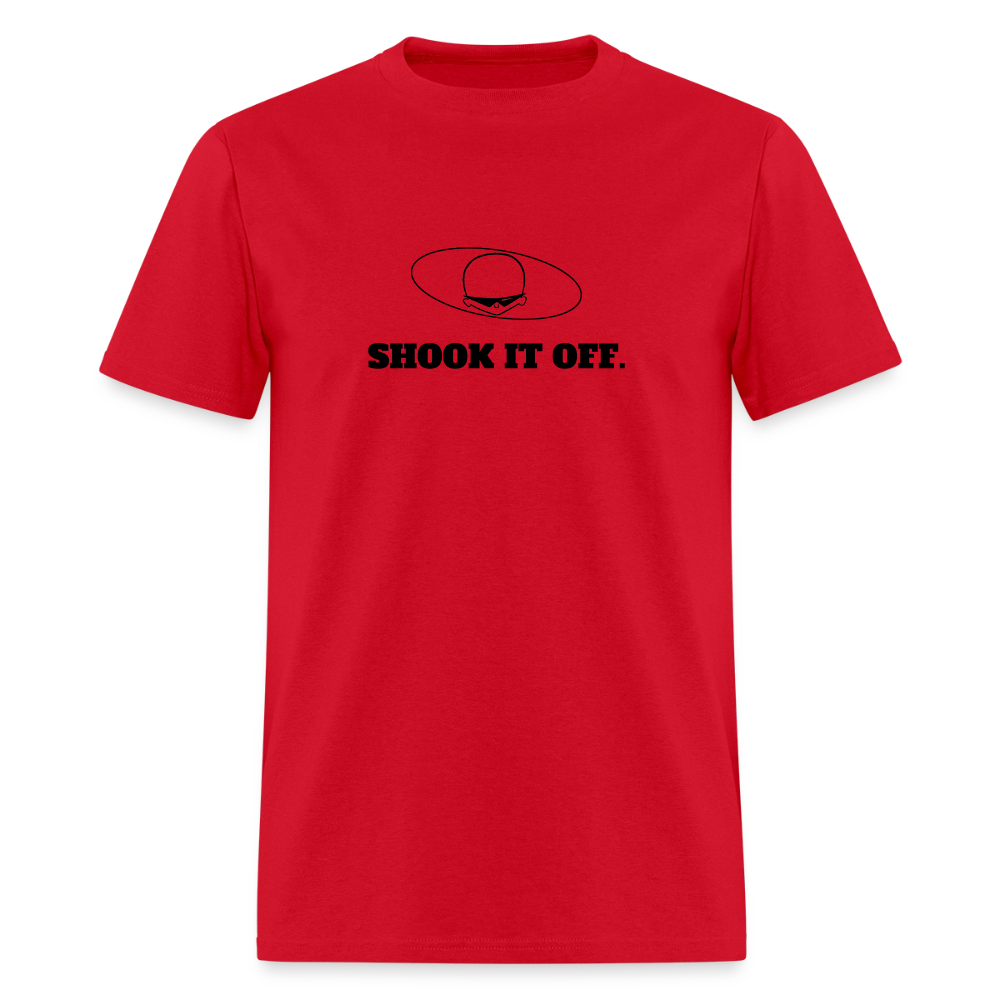 2010s "SHOOK IT OFF." Pop Progeny T-Shirt (Dark on Light) - red