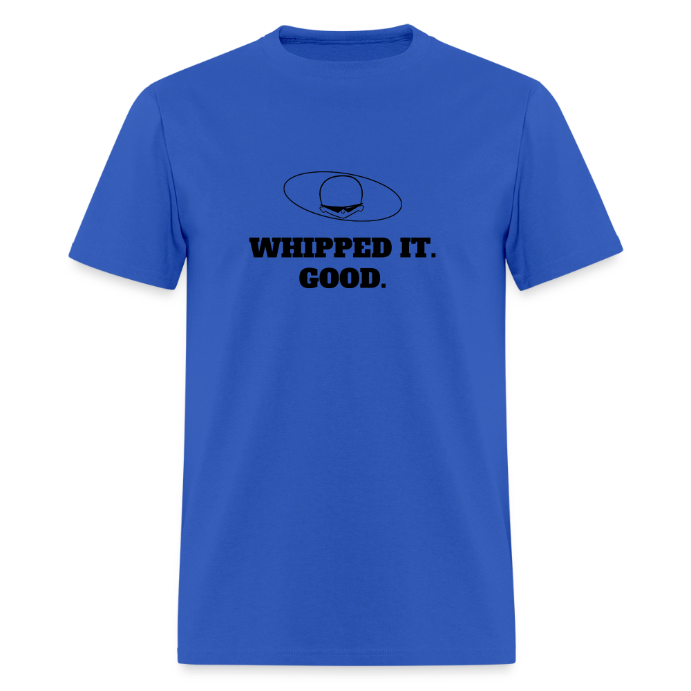 1980s "WHIPPED IT. GOOD." Pop Progeny T-Shirt (Dark on Light) - royal blue