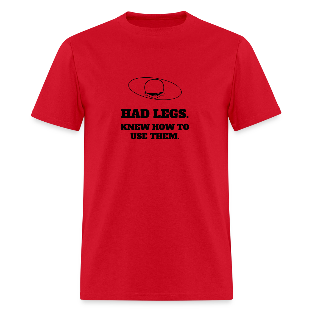 1980s "HAD LEGS." Pop Progeny T-Shirt (Dark on Light) - red