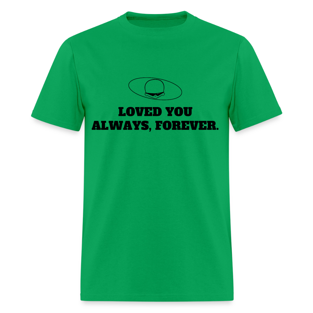1990s "LOVED YOU ALWAYS, FOREVER." Pop Progeny T-Shirt (Dark on Light) - bright green