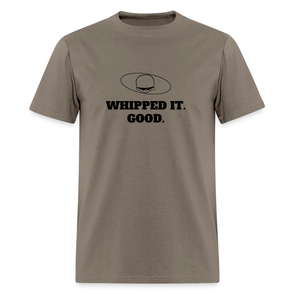 1980s "WHIPPED IT. GOOD." Pop Progeny T-Shirt (Dark on Light) - safari