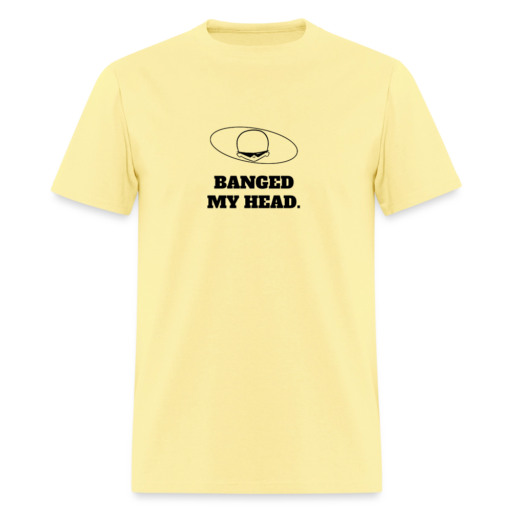 1980s "BANGED MY HEAD." Pop Progeny T-Shirt (Dark on Light) - cornsilk