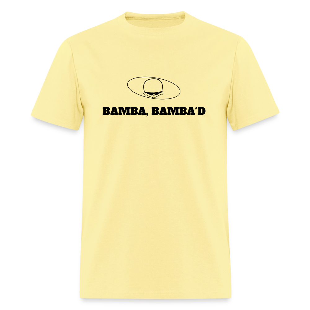 1950s "BAMBA BAMBA'D." Pop Progeny T-Shirt (Dark on Light) - cornsilk