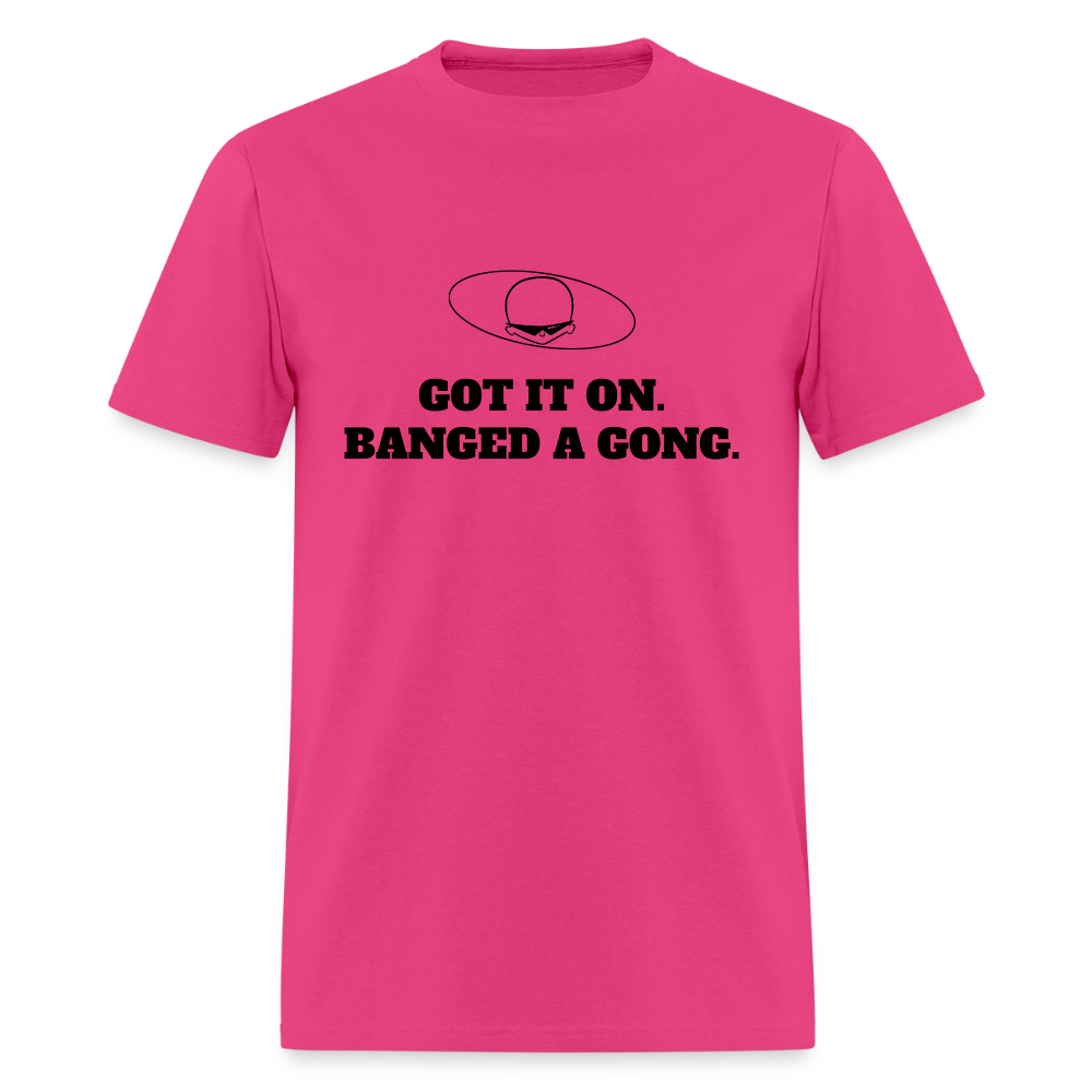 1980s "GOT IT ON. BANGED A GONG." Pop Progeny T-Shirt (Dark on Light) - fuchsia