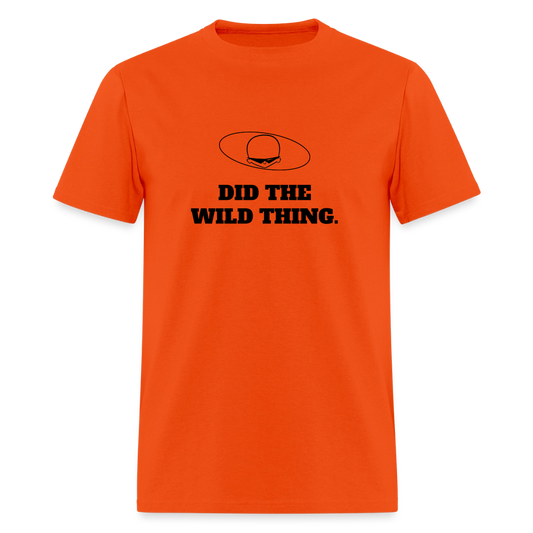 1980s "DID THE WILD THING." Pop Progeny T-Shirt (Dark on Light) - orange
