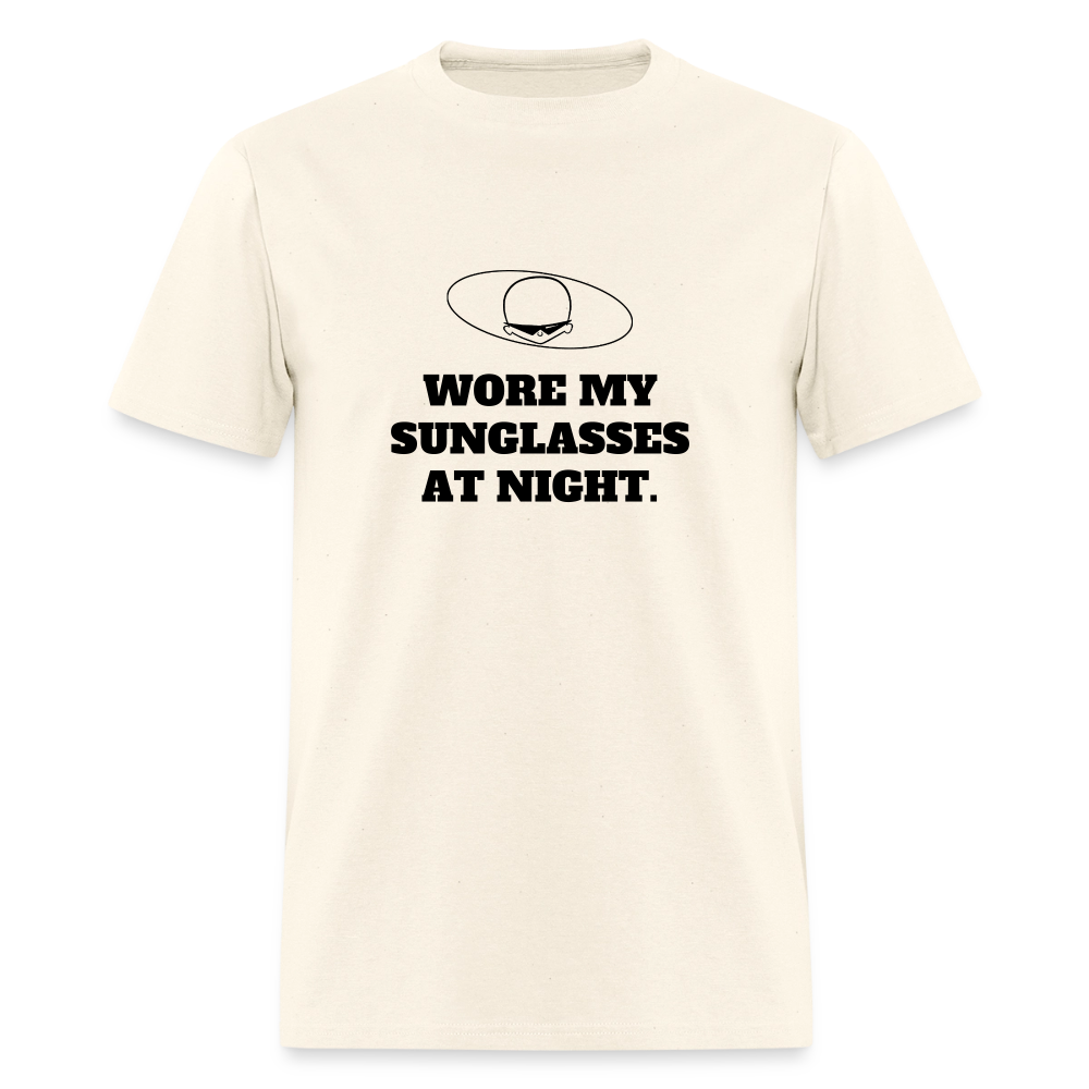 1980s "WORE MY SUNGLASSES AT NIGHT" Pop Progeny T-Shirt (Dark on Light) - sweet cream heather