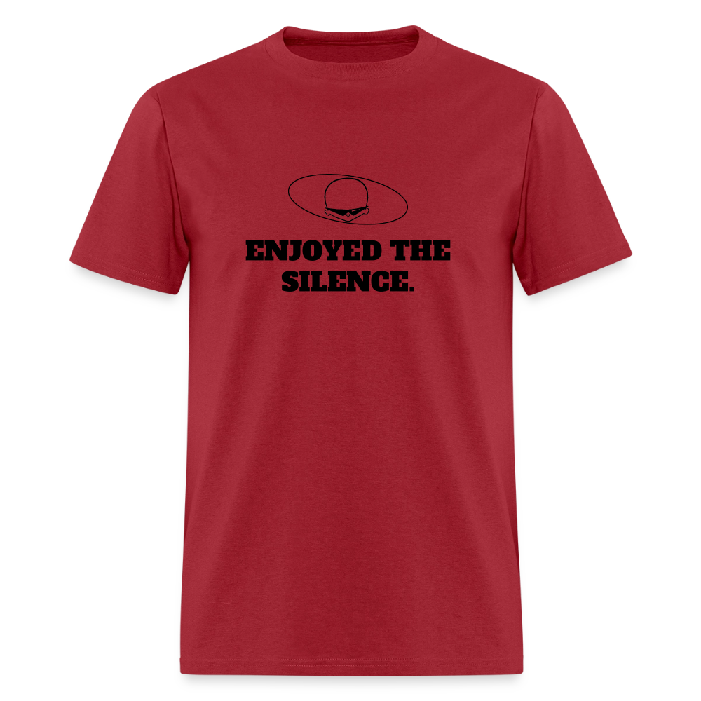 1990s "ENJOYED THE SILENCE." Pop Progeny T-Shirt (Dark on Light) - true red