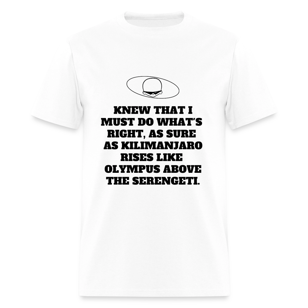 1980s "OLYMPUS ABOVE THE SERENGETI." Pop Progeny T-Shirt (Dark on Light) - white