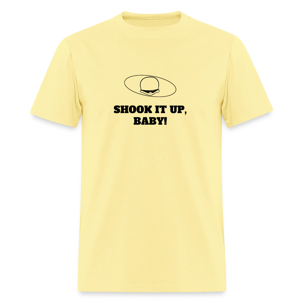 1960s "SHOOK IT UP, BABY." Pop Progeny T-Shirt (Dark on Light) - cornsilk