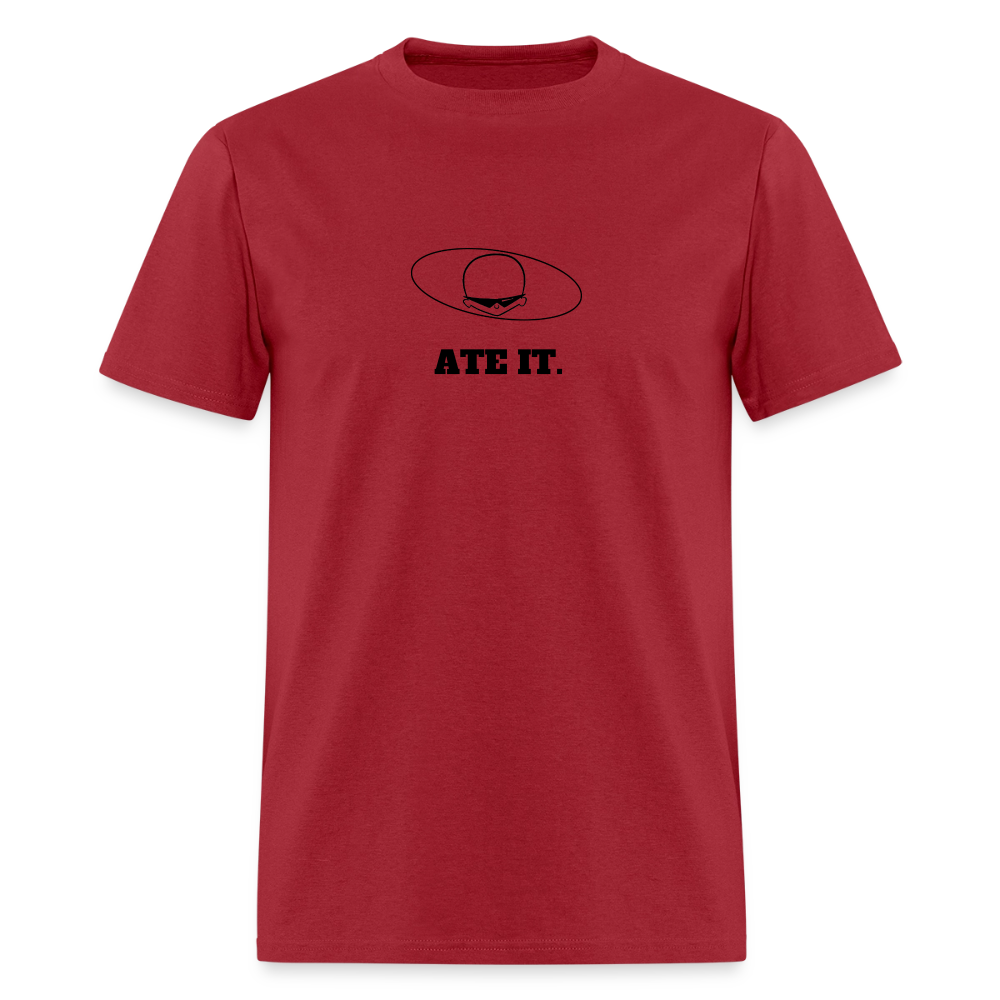 1980s "ATE IT." Pop Progeny T-Shirt (Dark on Light) - dark red