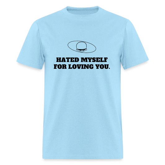 1980s "HATED MYSELF FOR LOVING YOU." Pop Progeny T-Shirt (Dark on Light) - powder blue