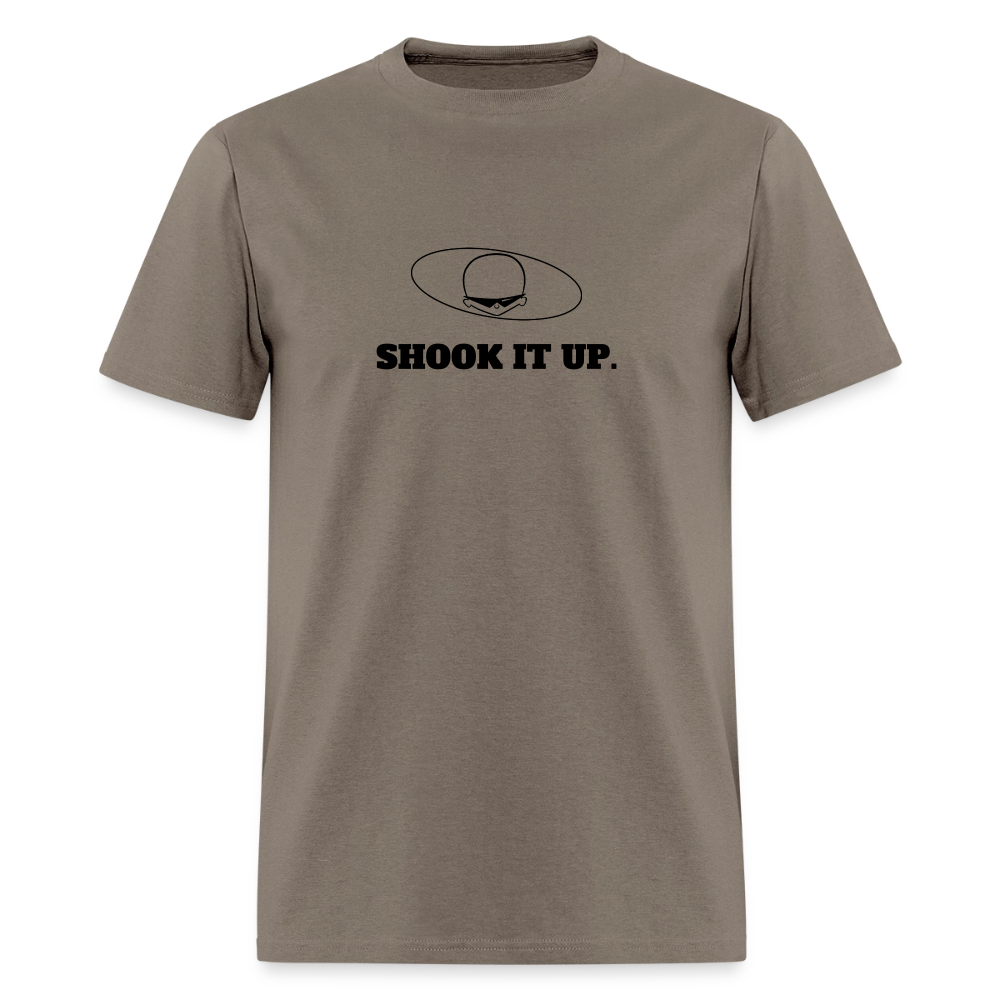 1980s "SHOOK IT UP." Pop Progeny T-Shirt (Dark on Light) - safari