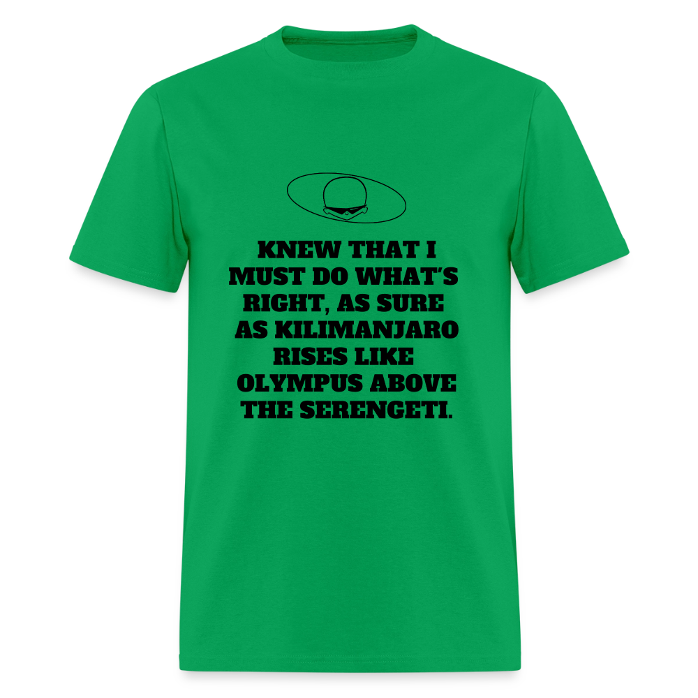 1980s "OLYMPUS ABOVE THE SERENGETI." Pop Progeny T-Shirt (Dark on Light) - bright green
