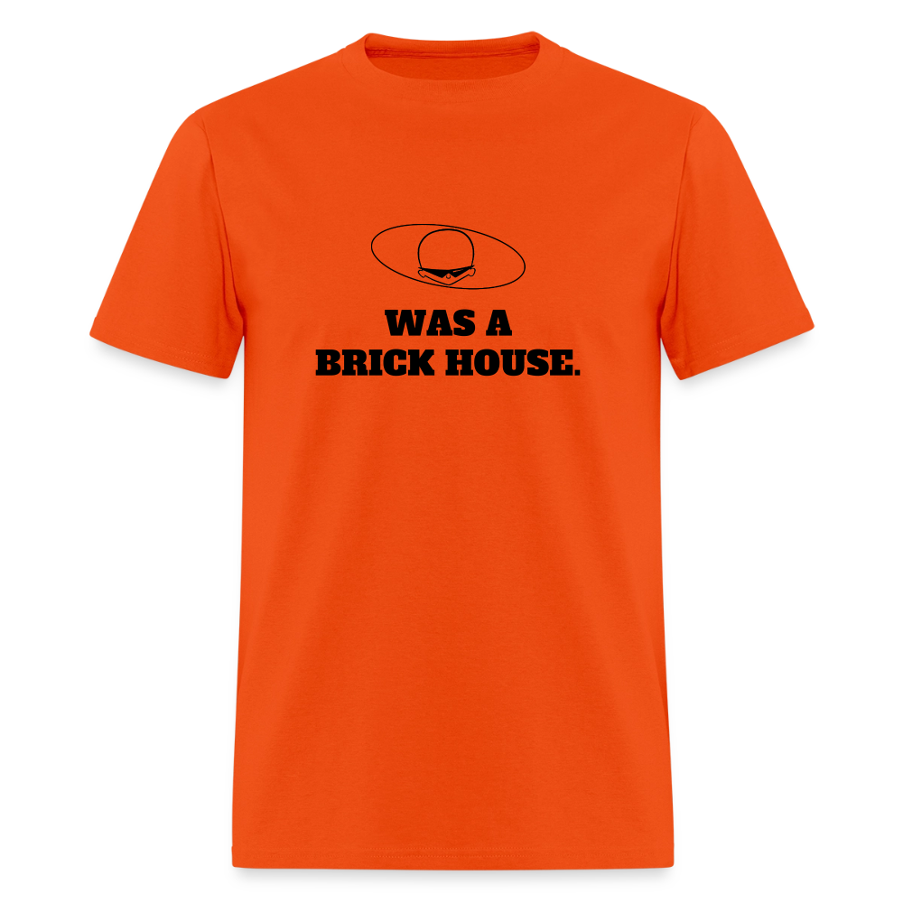 1970s "WAS A BRICK HOUSE." Pop Progeny T-Shirt (Dark on Light) - orange