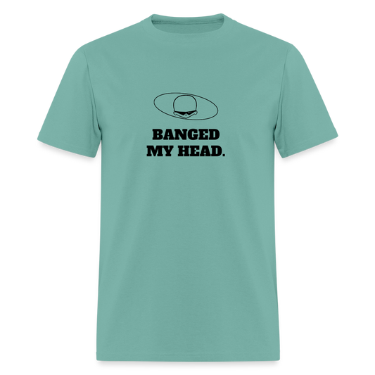 1980s "BANGED MY HEAD." Pop Progeny T-Shirt (Dark on Light) - aquatic