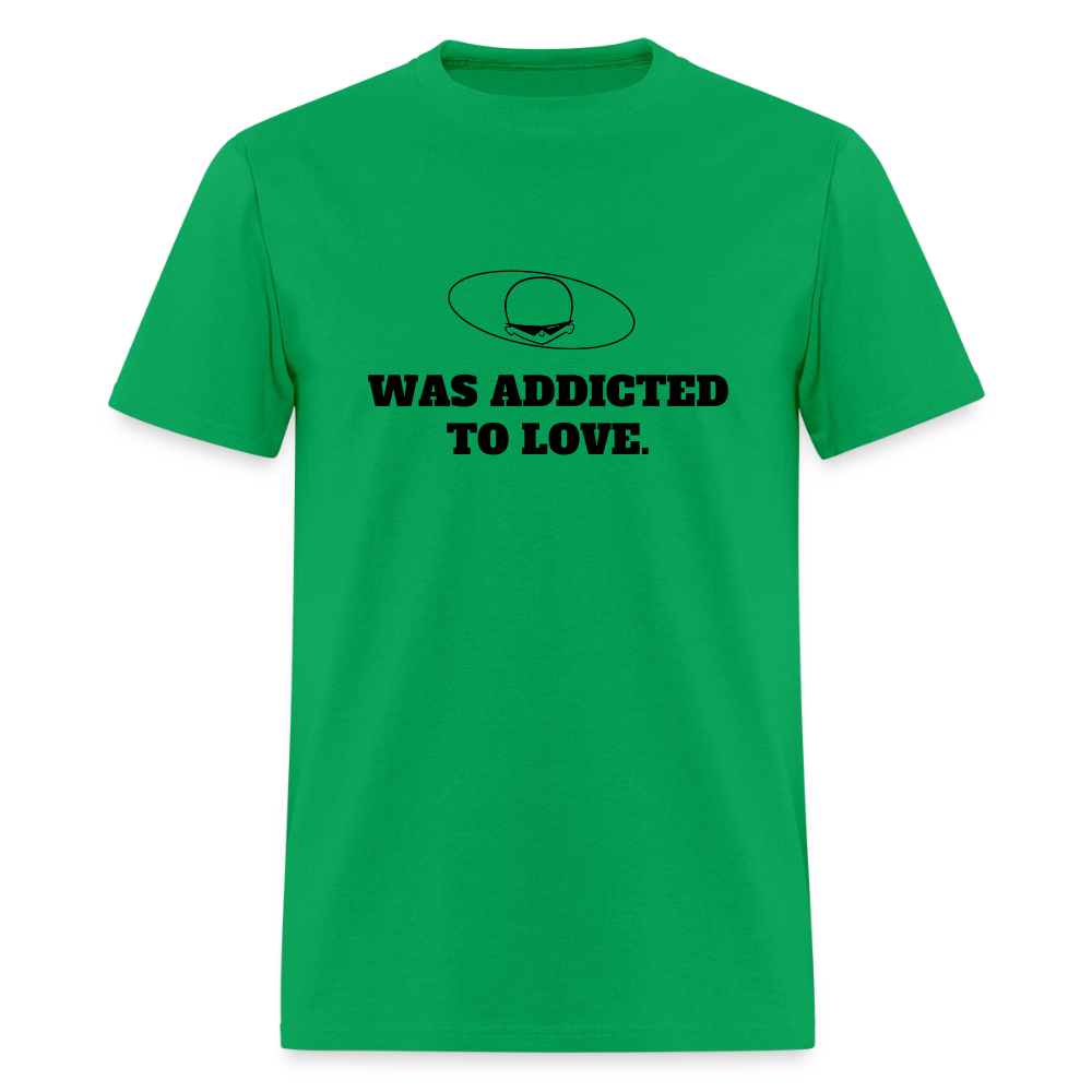 1980s "WAS ADDICTED TO LOVE." Pop Progeny T-Shirt (Dark on Light) - bright green