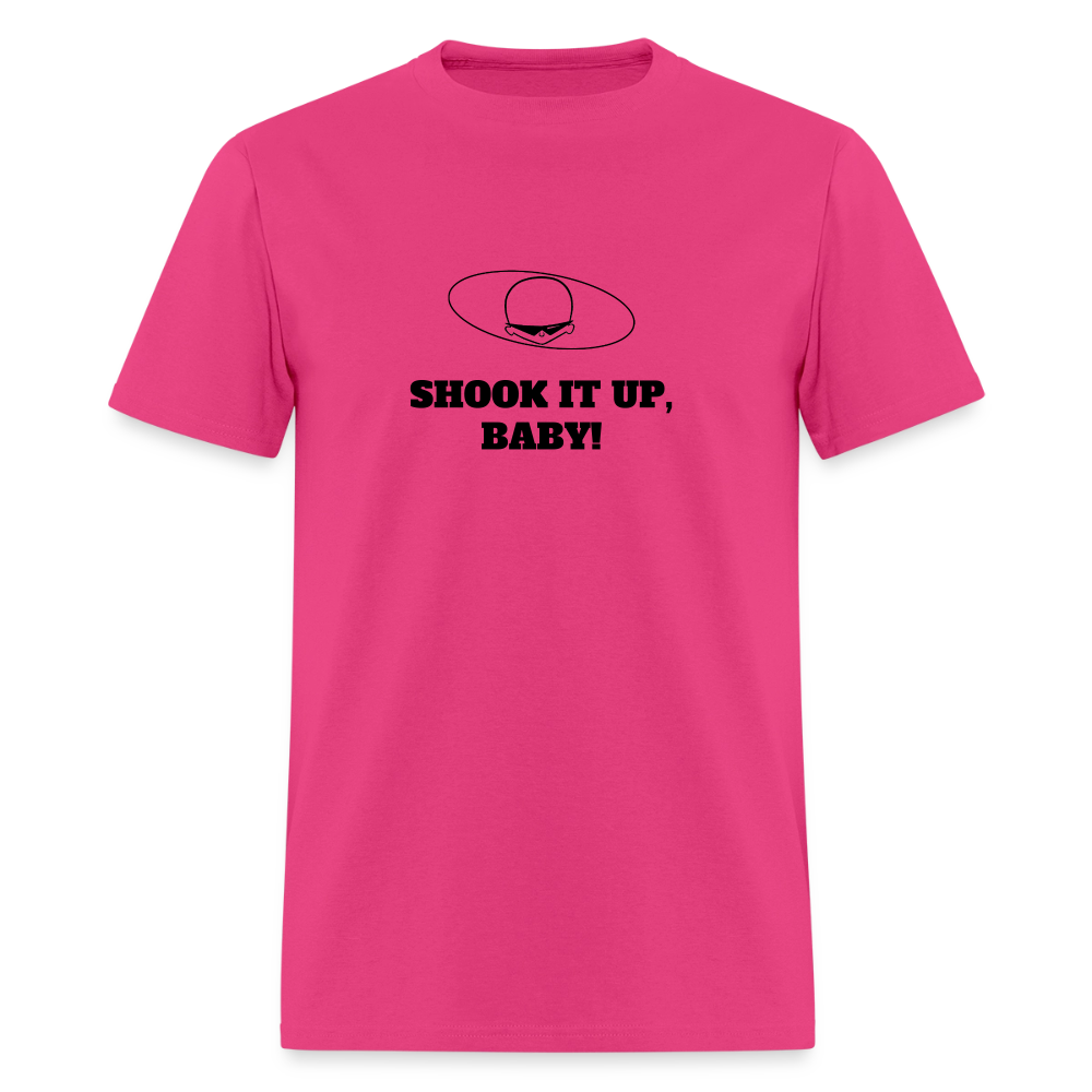 1960s "SHOOK IT UP, BABY." Pop Progeny T-Shirt (Dark on Light) - fuchsia
