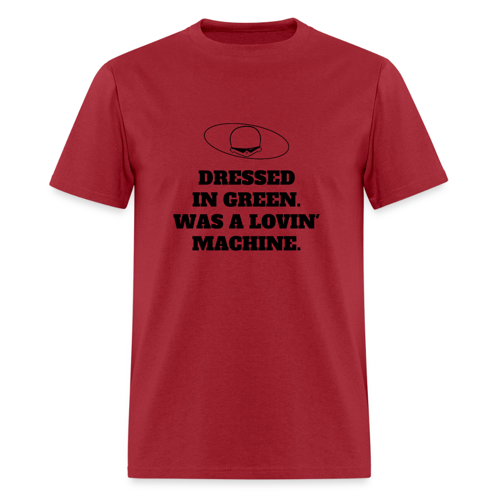 1960s "DRESSED IN GREEN. WAS A LOVIN' MACHINE." Pop Progeny T-Shirt (Dark on Light) - true red