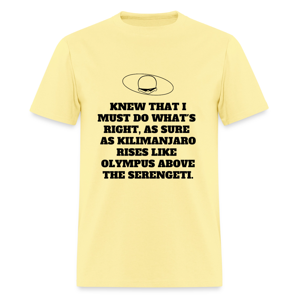 1980s "OLYMPUS ABOVE THE SERENGETI." Pop Progeny T-Shirt (Dark on Light) - cornsilk