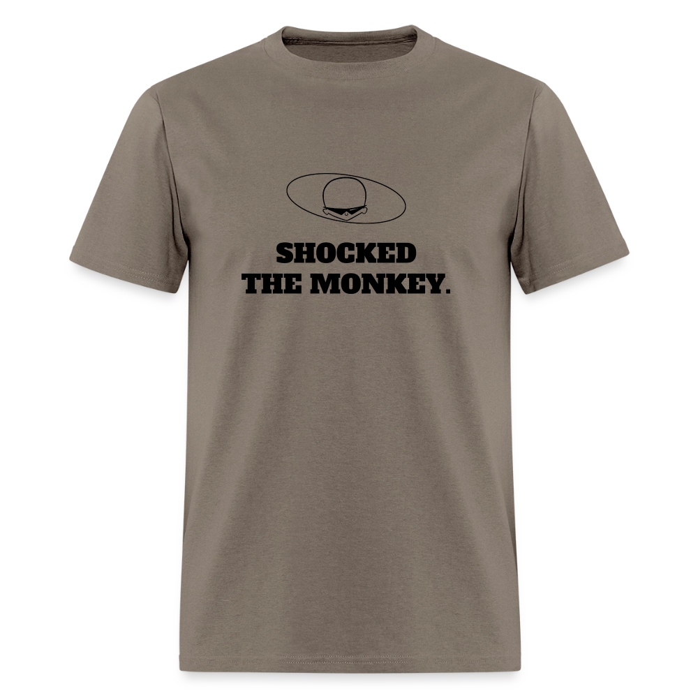 1980s "SHOCKED THE MONKEY." Pop Progeny T-Shirt (Dark on Light) - safari