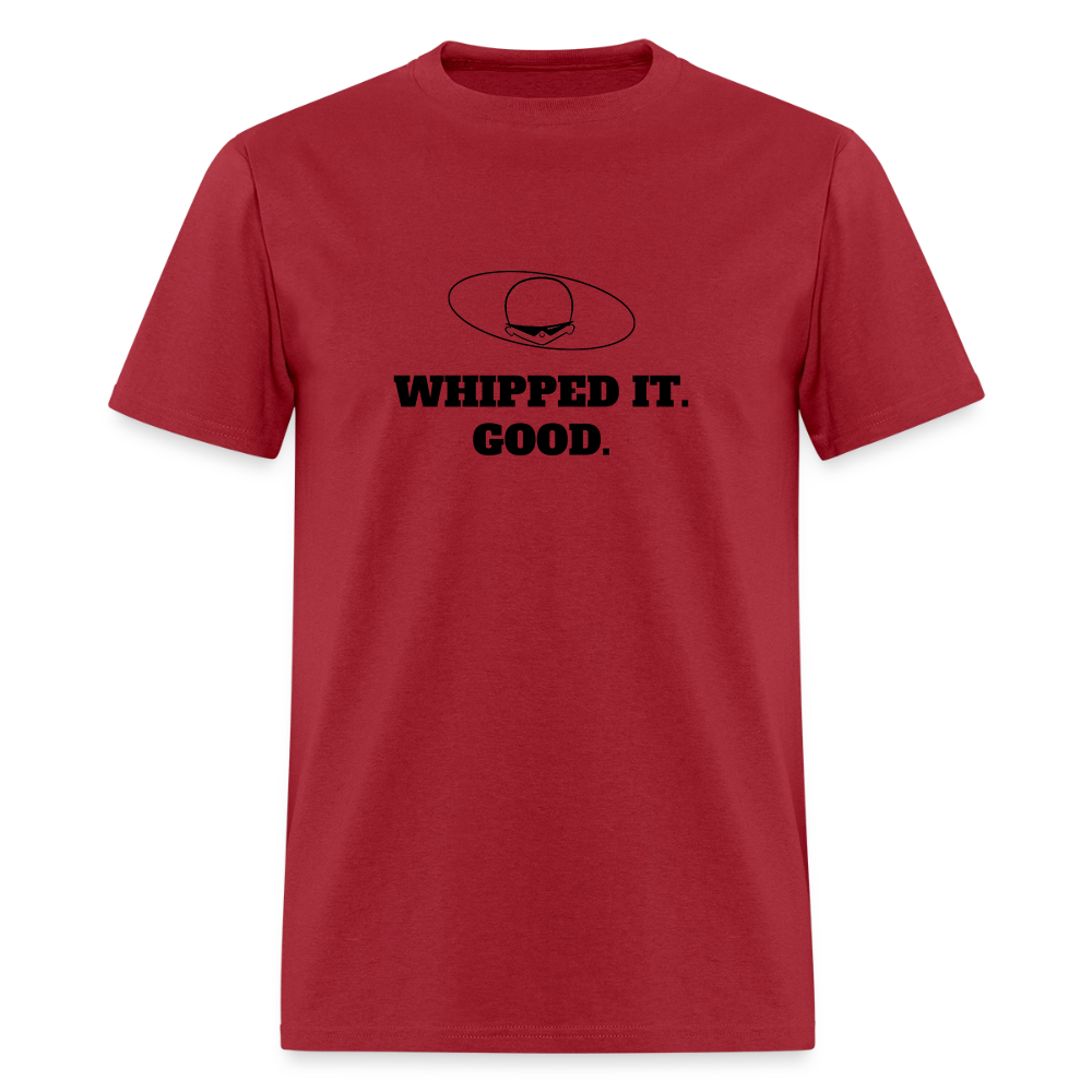 1980s "WHIPPED IT. GOOD." Pop Progeny T-Shirt (Dark on Light) - dark red