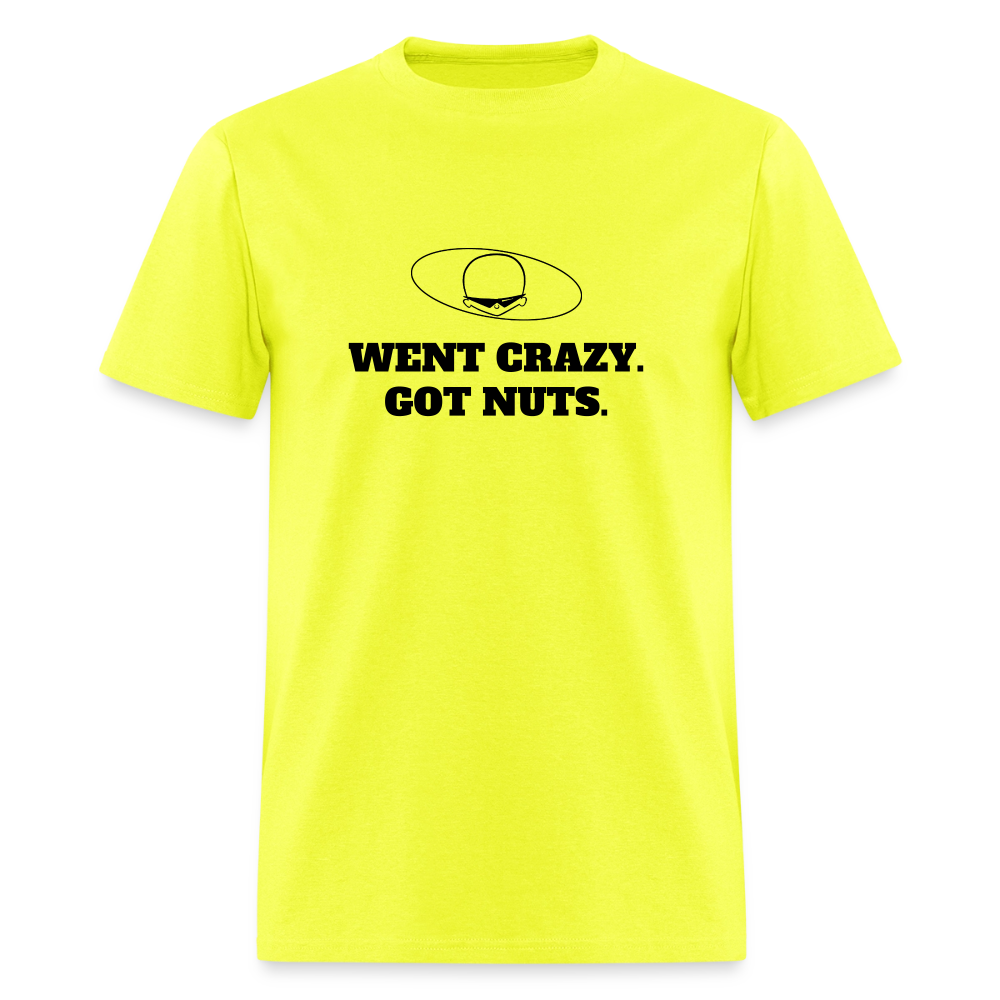 1980s "WENT CRAZY. GOT NUTS." Pop Progeny T-Shirt (Dark on Light) - safety green