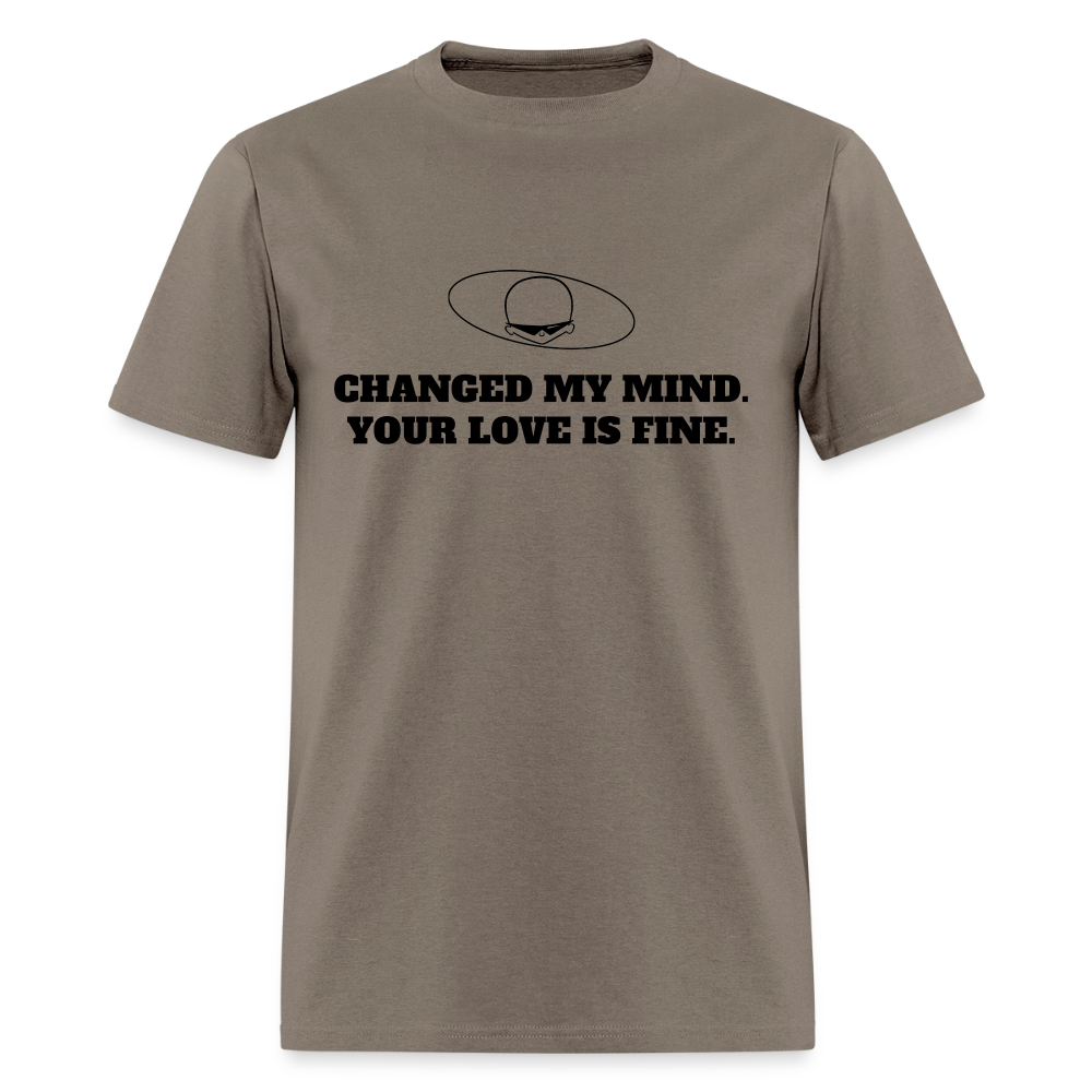 1950s "CHANGED MY MIND. YOUR LOVE IS FINE." Pop Progeny T-Shirt (Dark on Light) - safari