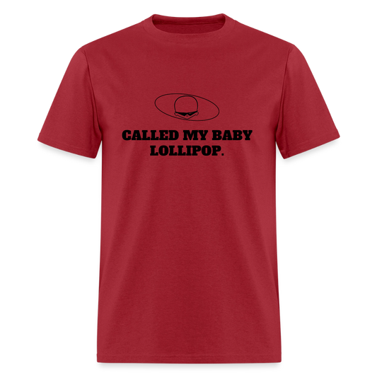 1950s "CALLED MY BABY LOLLIPOP." Pop Progeny T-Shirt (Dark on Light) - dark red