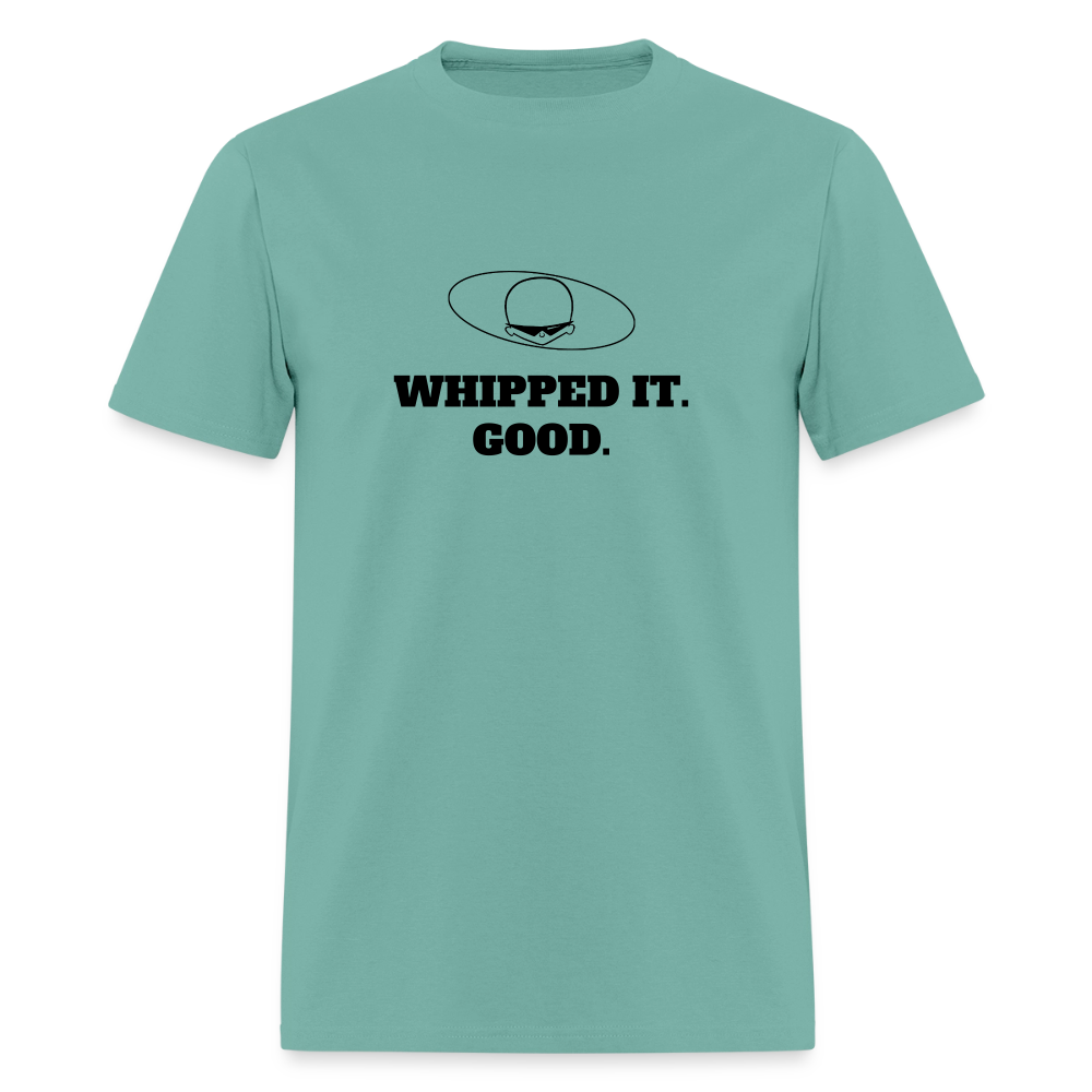 1980s "WHIPPED IT. GOOD." Pop Progeny T-Shirt (Dark on Light) - aquatic
