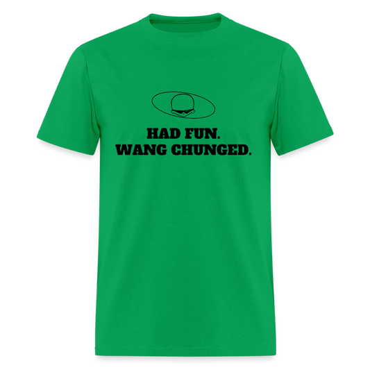 1980s "HAD FUN. WANG CHUNGED." Pop Progeny T-Shirt (Dark on Light) - bright green