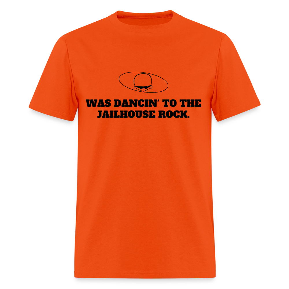 1950s "WAS DANCIN' TO THE JAILHOUSE ROCK." Pop Progeny T-Shirt (Dark on Light) - orange