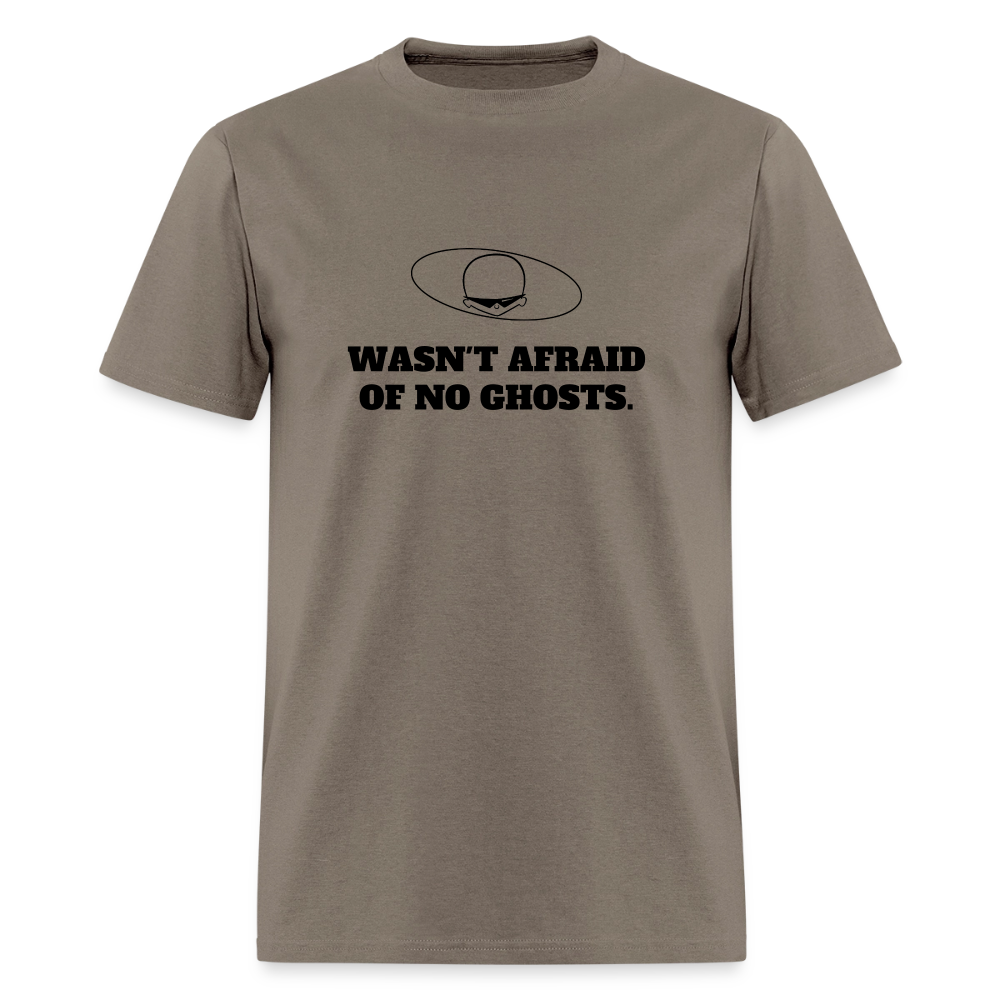 1980s "WASN'T AFRAID OF NO GHOSTS." Pop Progeny T-Shirt (Dark on Light) - safari