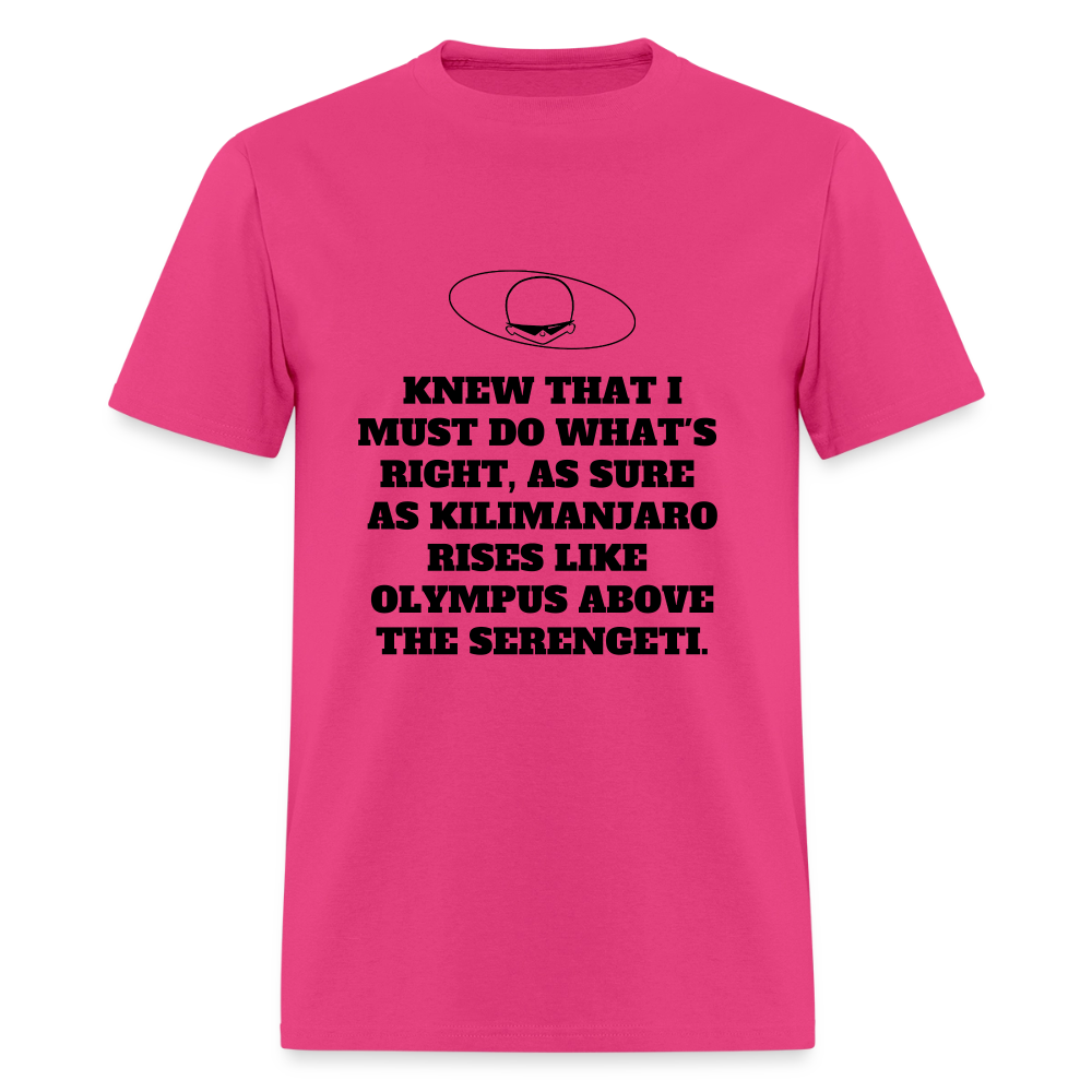 1980s "OLYMPUS ABOVE THE SERENGETI." Pop Progeny T-Shirt (Dark on Light) - fuchsia