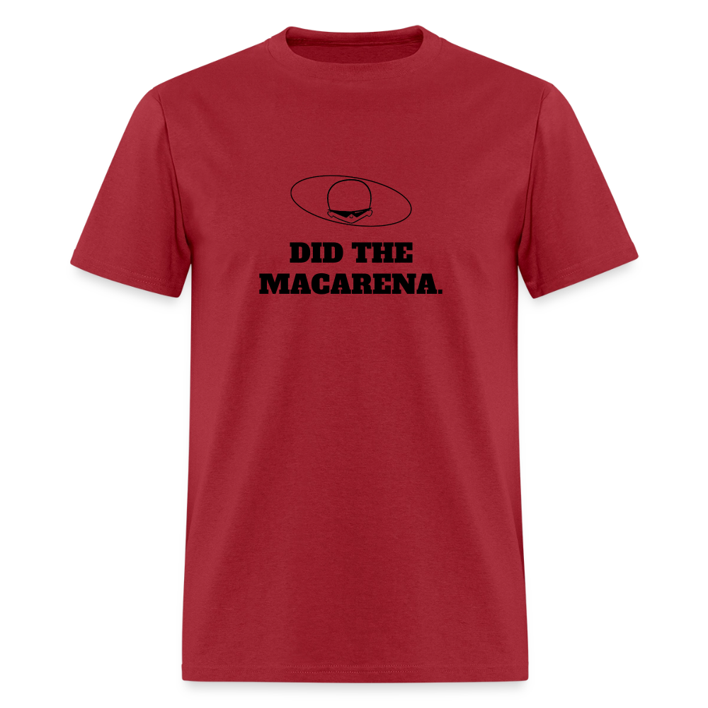1990s "DID THE MACARENA." Pop Progeny T-Shirt (Dark on Light) - true red