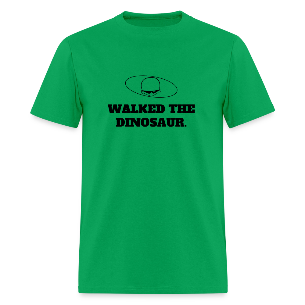 1980s "WALKED THE DINOSAUR." Pop Progeny T-Shirt (Dark on Light) - bright green