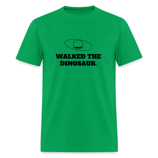 1980s "WALKED THE DINOSAUR." Pop Progeny T-Shirt (Dark on Light) - bright green