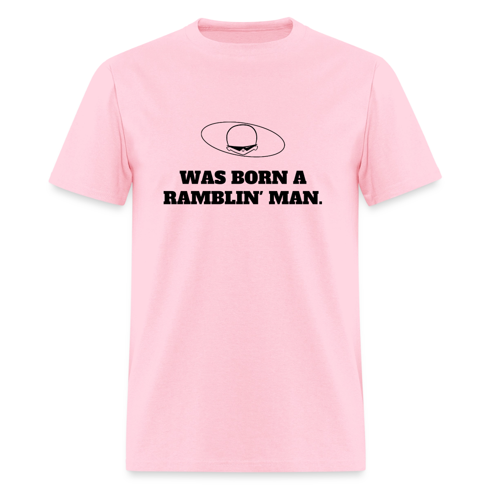 1970s "WAS BORN A RAMBLIN' MAN." Pop Progeny T-Shirt (Dark on Light) - pink