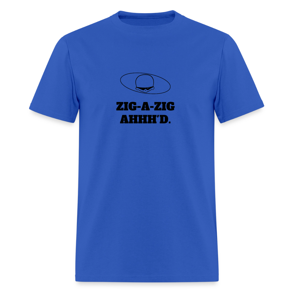 1990s "ZIG-A-ZIG AHHH'D." Pop Progeny T-Shirt (Dark on Light) - royal blue